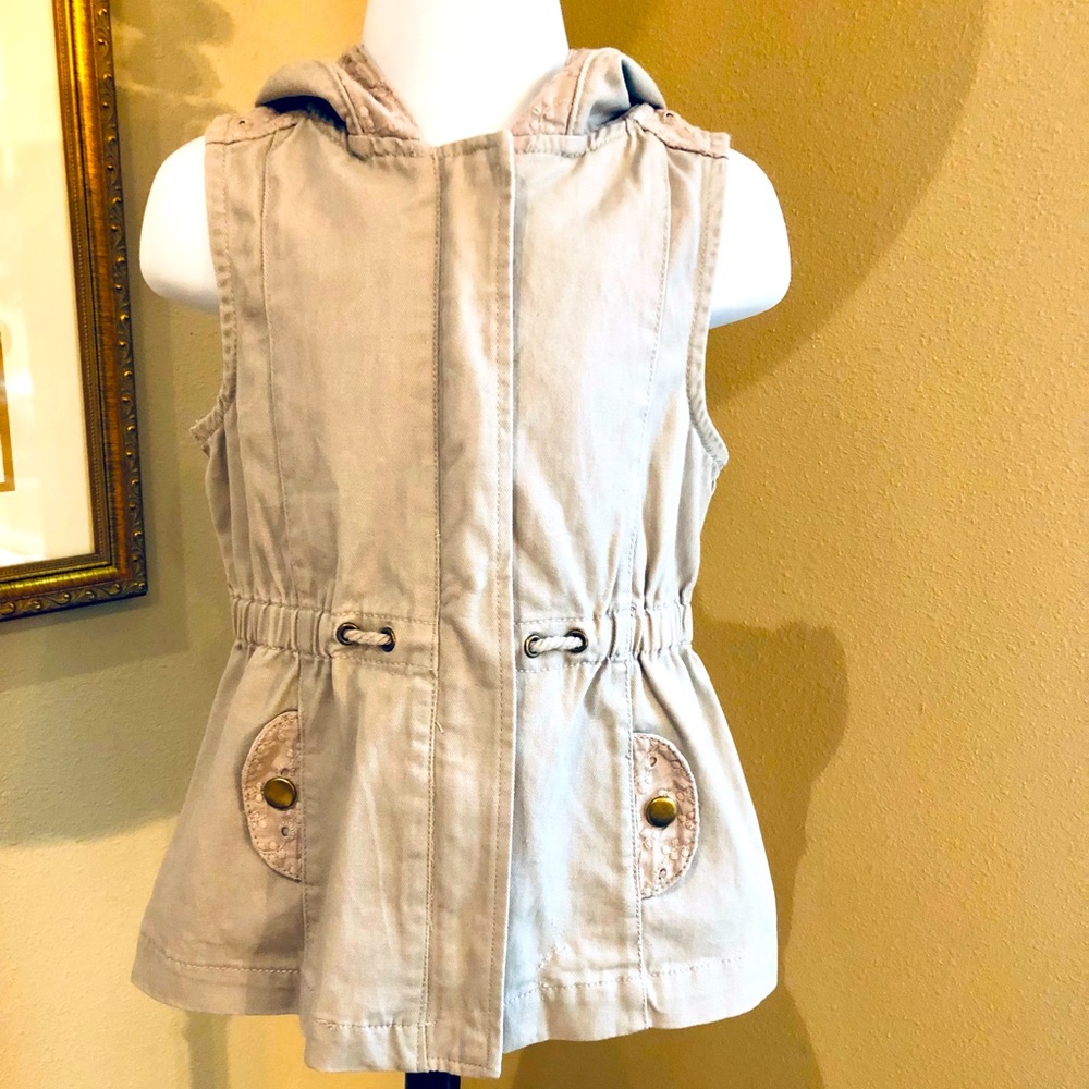 Khaki hooded vest by Aspen Kids